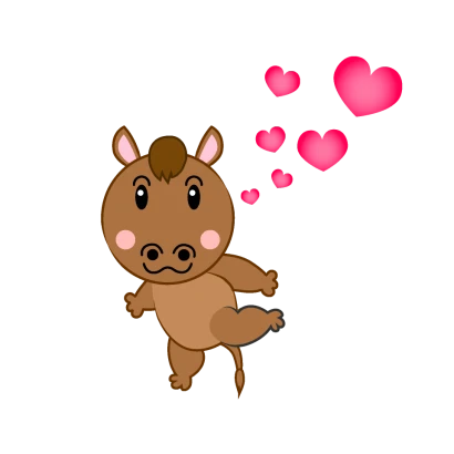 恋する可愛い馬のイラスト