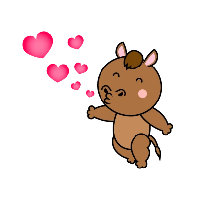 キスする馬キャラのイラスト