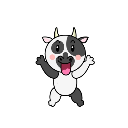 驚く牛キャラのイラスト