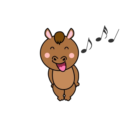 歌う馬キャラのイラスト