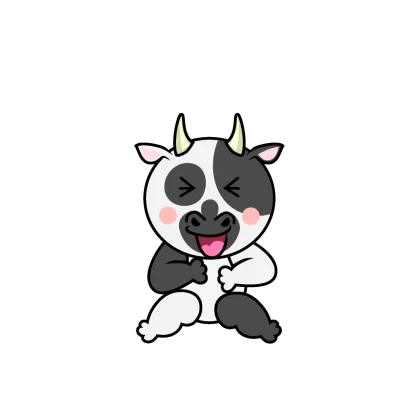 笑顔の牛キャラのイラスト
