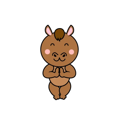 感謝する馬キャラのイラスト