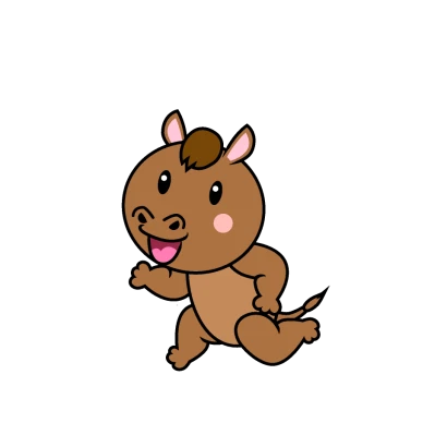 走る馬キャラのイラスト