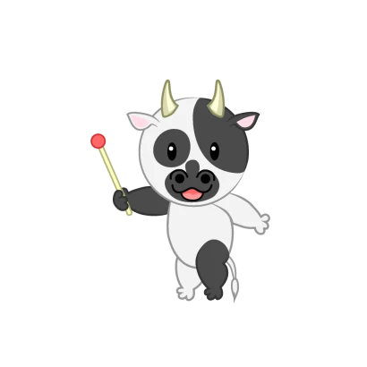 説明する可愛い牛のイラスト