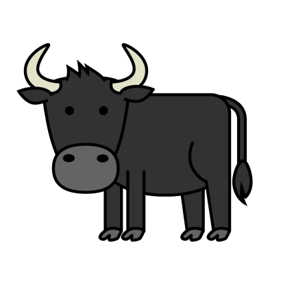 間の抜けた闘牛のイラスト