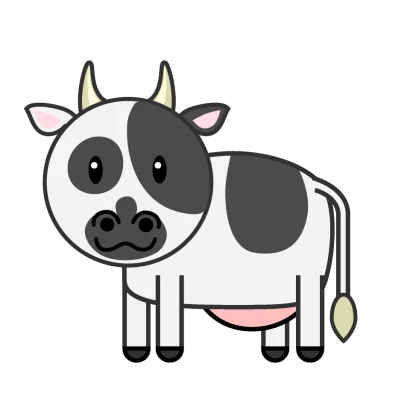 可愛い牛キャラクターのイラスト