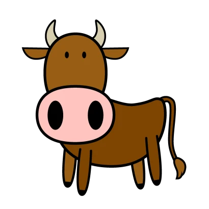 ポップな赤牛のイラスト