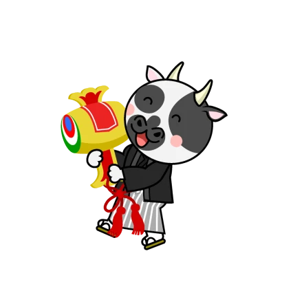 牛と打ち出の小槌のイラスト