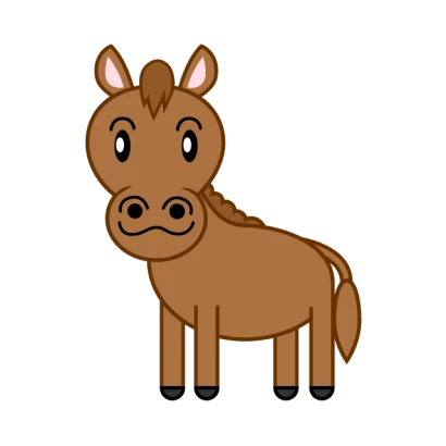 かわいい馬キャラクターのイラスト