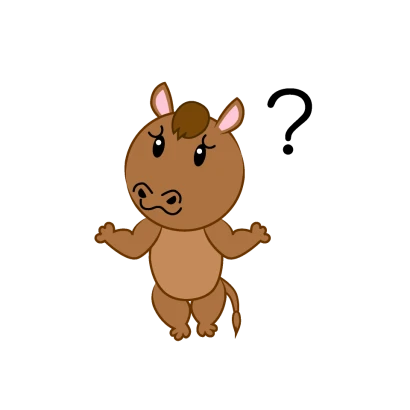 わからないジェスチャーの可愛い馬のイラスト