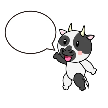話す牛キャラのイラスト