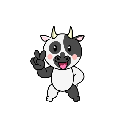 ピースの牛キャラのイラスト