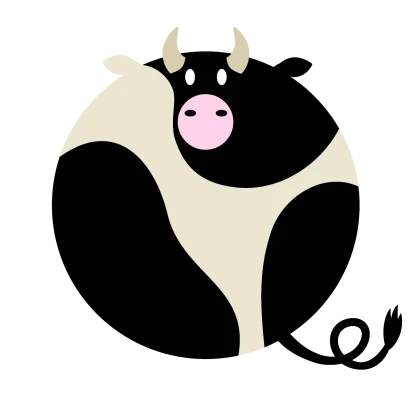 真丸な乳牛のイラスト