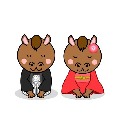 お正月の馬キャラのイラスト