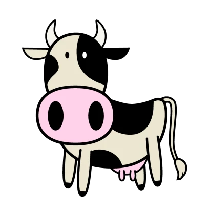 ポップな乳牛のイラスト