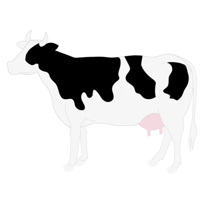 ホルスタイン牛シルエットのイラスト