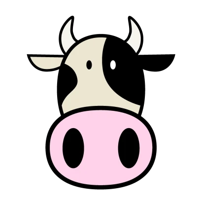 ポップな乳牛の顔のイラスト