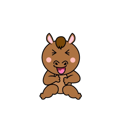 笑顔の馬キャラのイラスト