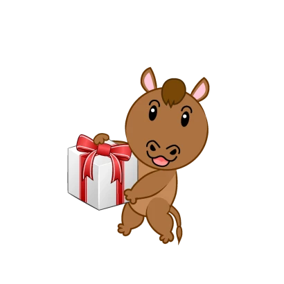 プレゼントする可愛い馬のイラスト