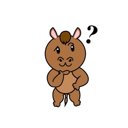 考える馬キャラのイラスト