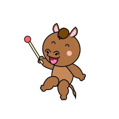 説明する馬キャラのイラスト
