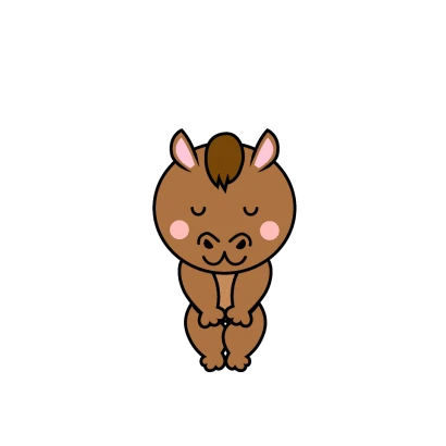 お辞儀する馬キャラのイラスト