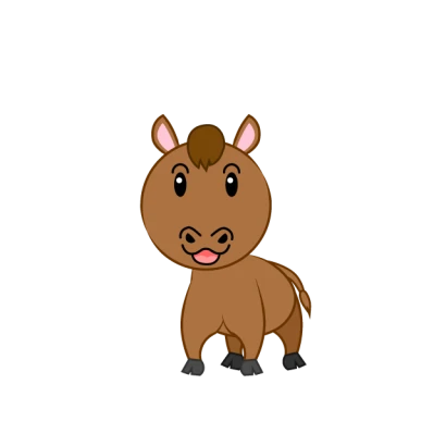 可愛い子馬キャラのイラスト