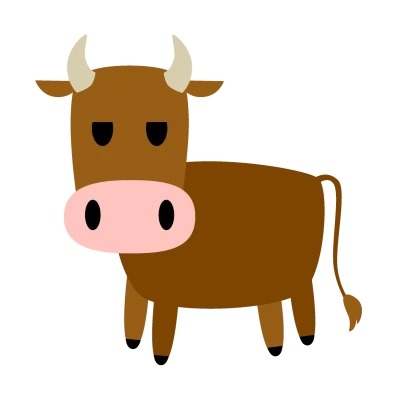 間抜けな赤牛のイラスト
