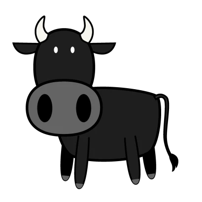 ポップな黒牛のイラスト