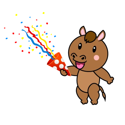 パーティーの馬キャラのイラスト