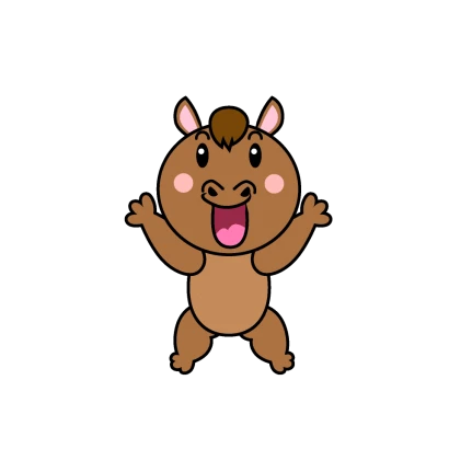 驚く馬キャラのイラスト