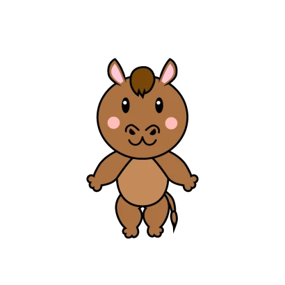 かわいい馬キャラのイラスト