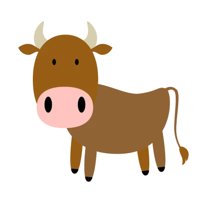 かわいい赤牛のイラスト