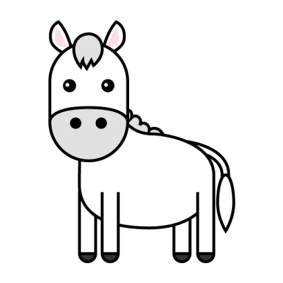 かわいい白馬のイラスト