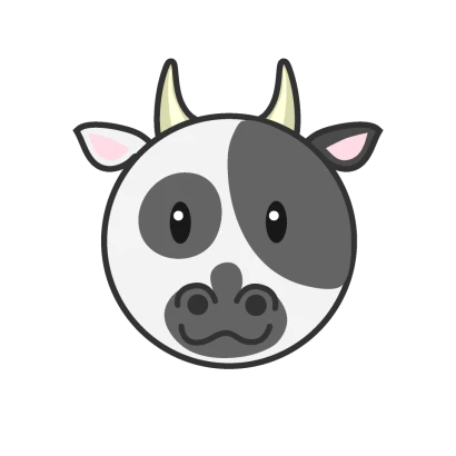 可愛い牛の顔のイラスト