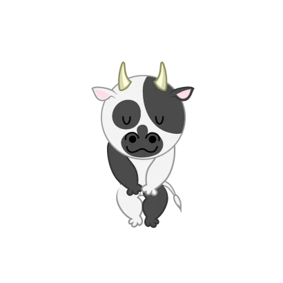 お辞儀する可愛い牛のイラスト