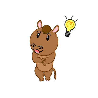 アイデアがひらめく可愛い馬のイラスト