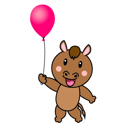 風船の馬キャラのイラスト