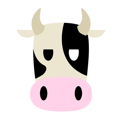 間抜けな乳牛の顔のイラスト