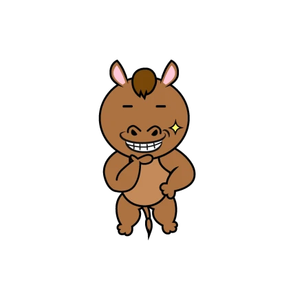 ニヤリ笑う馬キャラのイラスト