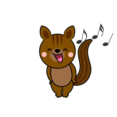 歌うリスキャラのイラスト