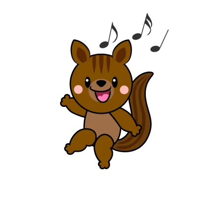 ダンスするリスキャラのイラスト