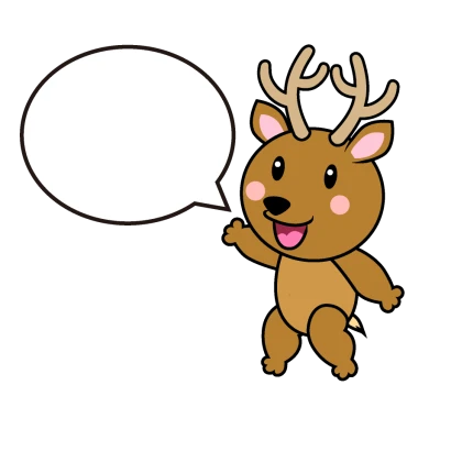 話すシカキャラのイラスト