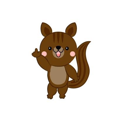 ポイントを説明するリスのイラスト