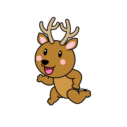 走るシカキャラのイラスト