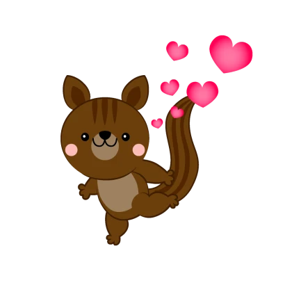 恋するリスのイラスト