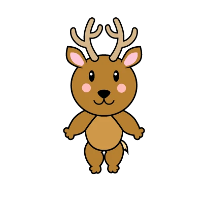 かわいいシカキャラのイラスト