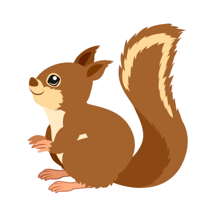 見上げるリスのイラスト