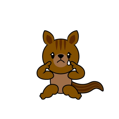 悲しいリスキャラのイラスト
