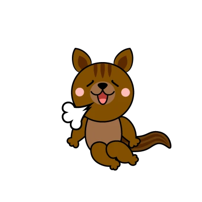 リラックスするリスキャラのイラスト